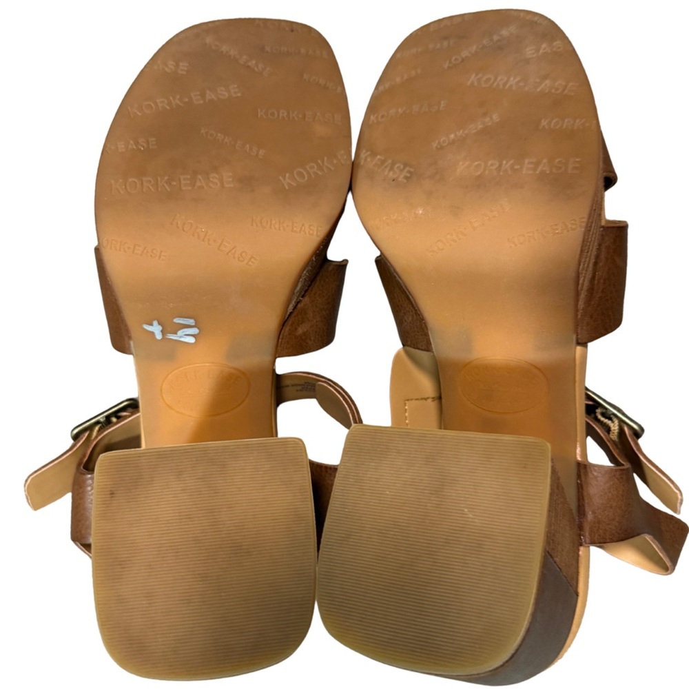 Kork-Ease Macy/Macey Brown Leather Sandals‎ with Chunky Heal Womens 11 - Picture 6 of 9
